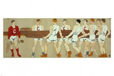 cornell crew team holding a boat EDWARD PENFIELD vintage poster 20x30 BUFF