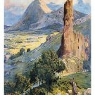 vintage tourism poster AUVERGNE FRANCE beautiful countryside CASTLE 20x30