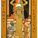 CINCINNATI fall festival POSTER20x30 regal WOMAN smiling children RARE 1903