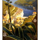 La Riviera Italienne TRAVEL POSTER 1920 20x30 Picturesque WATERSIDE VILLAGE