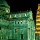 DUOMO LEANING tower of PIZA, ITALY poster OPTICAL ILLUSION architecture 20x30