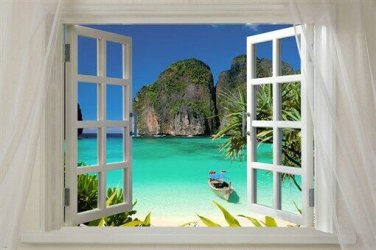SCENIC POSTER window onto THAILAND 20x30 island turquoise water LUSH EXOTIC