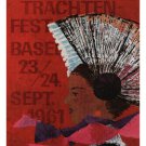 EIDG TRACHTENFEST BASEL vintage poster Fritz Buhler Switzerland 1961 20x30