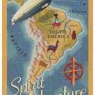SPIRIT OF ADVENTURE travel poster 20x30 MAP blimp EXITING South America