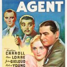 SECRET AGENT Movie Poster Madeleine Carroll Peter Lorre Intrigue Action 20x30