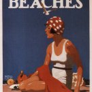 california beaches vintage ad poster MAURICE LOGAN US 1923 20x30 RARE NEW - RY2