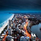 GOLDEN CITY COAST poster TURQUOISE water WHITE sand EXPANSIVE view 20x30