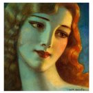 Girl With Blonde Hair W.T. BENDA 1924 vintage Fine Arts Poster 20x30