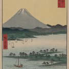 Mihojapan FINE ART PRINT POSTER Japanese 20x30 RIVER SAILBOATS mount fuji