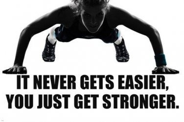 FITNESS MESSAGE PUSH-UP poster TOUGH GIRL ATTITUDE work out stronger 20x30