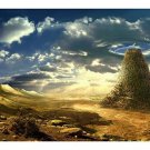 BABEL TOWER fantasy art poster BEAUTIFUL PICTURESQUE historic ancient 20x30