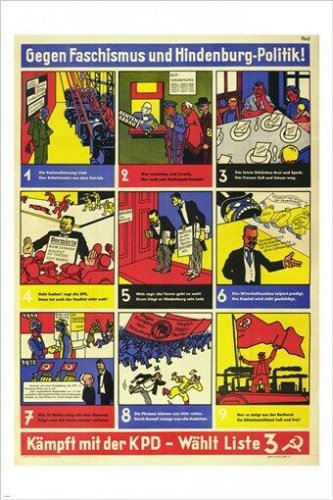 german interwar COMMUNIST POSTER against FASCISM collectors 20x30 POLITICAL