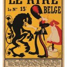 le rire belge VINTAGE MAG COVER POSTER august roubille HUMOROUS wry 20x30