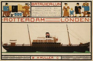 BATAVIER VINTAGE AD POSTER boat cruise NETHERLANDS 1915 20x30 hot collector's