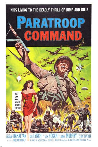 movie poster PARATROOP COMMAND deadly THRILLING gutsy RECKLESS new 20x30