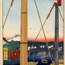 Hiroshige INARI BRIDGE And Minato Shrine FINE ARTS POSTER 1857 Teppozu 20x30