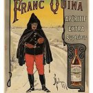 vintage FRENCH ADVERTISING POSTER for an aperitif FRANC QUINA 20x30 rare