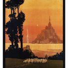 CHEMINS de fer de L'ETAT mont saint michel VINTAGE train travel POSTER 20x30