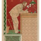 PAUL HANKAR ARCHITECT vintage AD poster ADOLPHE CRESPIN belgium 1896 20x30