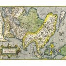 antique maps of asia ABRAHAM ORTELIUS vintage poster COLLECTORS 20x30