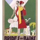 BRIDES LES BAINS vintage ad poster TENNIS GOLF SPORTS prized new 20x30
