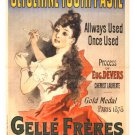CLASSIC AD POSTER showing a woman holding a toothbrush JULES CHERET 20x30