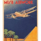 misr airwork EGYPTIAN AIRLINES vintage TRAVEL poster PYRAMID palm tree 20x30