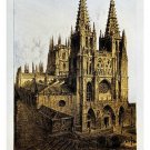 spanish railways BURGOS vintage travel poster CATHEDRALS prized rare 20x30