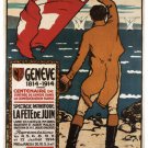 genève the june festival VINTAGE POSTER  courvoirier SWITZERLAND 1914 20x30