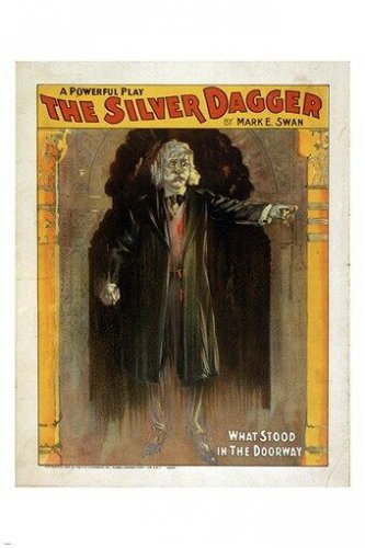 theater poster THE SILVER DAGGER dramatic spooky ONE OF A KIND dark 20x30