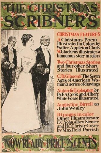 the CHRISTMAS SCRIBNER'S charles d. gibson VINTAGE AD POSTER 20x30 classic