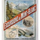 vintage french tourism poster MONT-BLANC wilderness MOUNTAINS 20x30 RARE