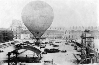 Henri Giffard GRAND BALLOON BEFORE ASCENT 1878 vintage art poster Paris 20x30