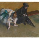 EDGAR DEGAS waiting FINE ART poster 20x30 BALLET DANCER woman in black hat