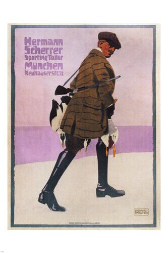 HERMANN SCHERRER vintage ad poster ludwig hohlwein GERMANY 1907 20x30 new