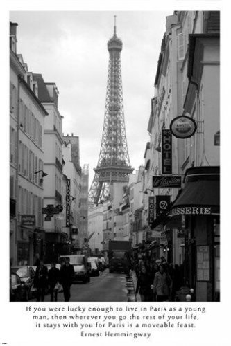 another Parisian side street HEMMINGWAY quote 20x30 INSPIRATIONAL poster
