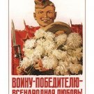 vintage PROPAGANDA poster USSR red star knife CHRYSANTHEMUMS unusual 20x30