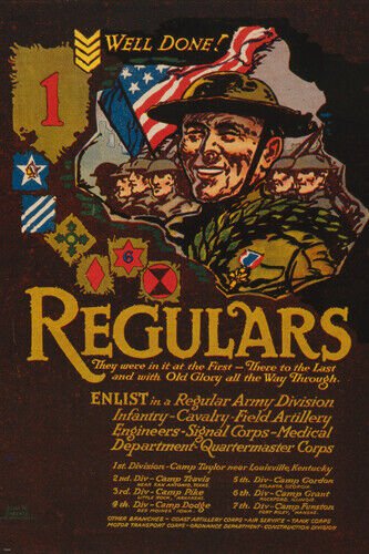 REGULARS vintage ad poster FIRST TO LAST and OLD GLORY collectors 20x30 ART