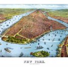 NEW YORK CITY from the harbor VINTAGE POSTER charles j. root 1879 20x30