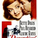 deception vintage movie poster BETTE DAVIS CLAUDE RAINS dark DRAMA 20x30