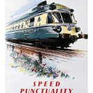 FRENCH RAILWAYS vintage travel poster SLEEK DESIGN SPEED first rate 20x30