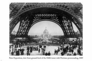 1889 PARIS EXPOSITION ground level of EIFFEL TOWER photo poster 20x30
