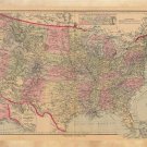 1884 MAP OF THE UNITED STATES poster educational HISTORIC colorful 20x30