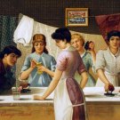 Kingsford's Oswego Starch VINTAGE AD POSTER 1885 20x30 IRONING WHITES