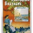 vintage TRAIN TRAVEL poster NORMANDIE & BRETAGNE collectors OCEANSIDE 20x30 vintage TRAIN TRAVEL poster NORMANDIE & BRETAGNE collectors OCEANSIDE 20x30