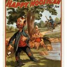 vintage poster HAPPY HOOLIGAN comical colorful art NOTHING BUT FUN 20x30