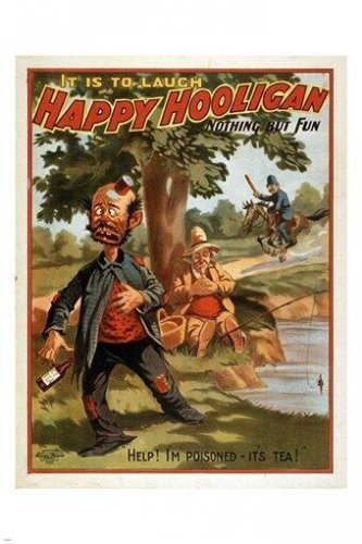 vintage poster HAPPY HOOLIGAN comical colorful art NOTHING BUT FUN 20x30