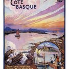 vintage travel poster LA COTE BASQUE FRANCE picturesque colorful COAST 20x30