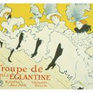 historical CLASSIC FRENCH CANCAN TROUPE D'ENGLANTINE POSTER dancing  20x30