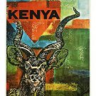 land of contrast KENYA vintage TRAVEL POSTER gazelle & antelope RARE 20x30